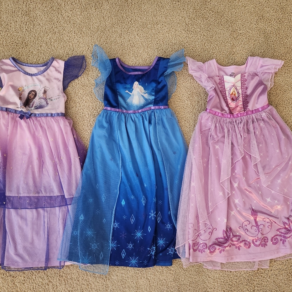 DISNEY CHARACTER NIGHTGOWNS Set of 3 in Toddler 5T